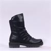 Rieker Ruffled Ankle Boot With Side Sip - Black